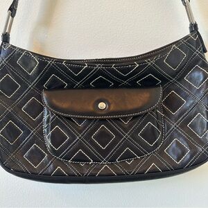 Suarez New York deep brown quilted leather shoulder bag